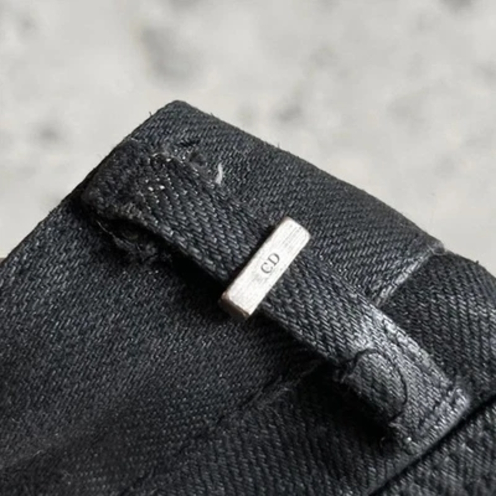 Dior Men's Black Skinny Jeans Waxed And Distressed Black 32w Heidi Slimane Rick - Picture 4 of 12
